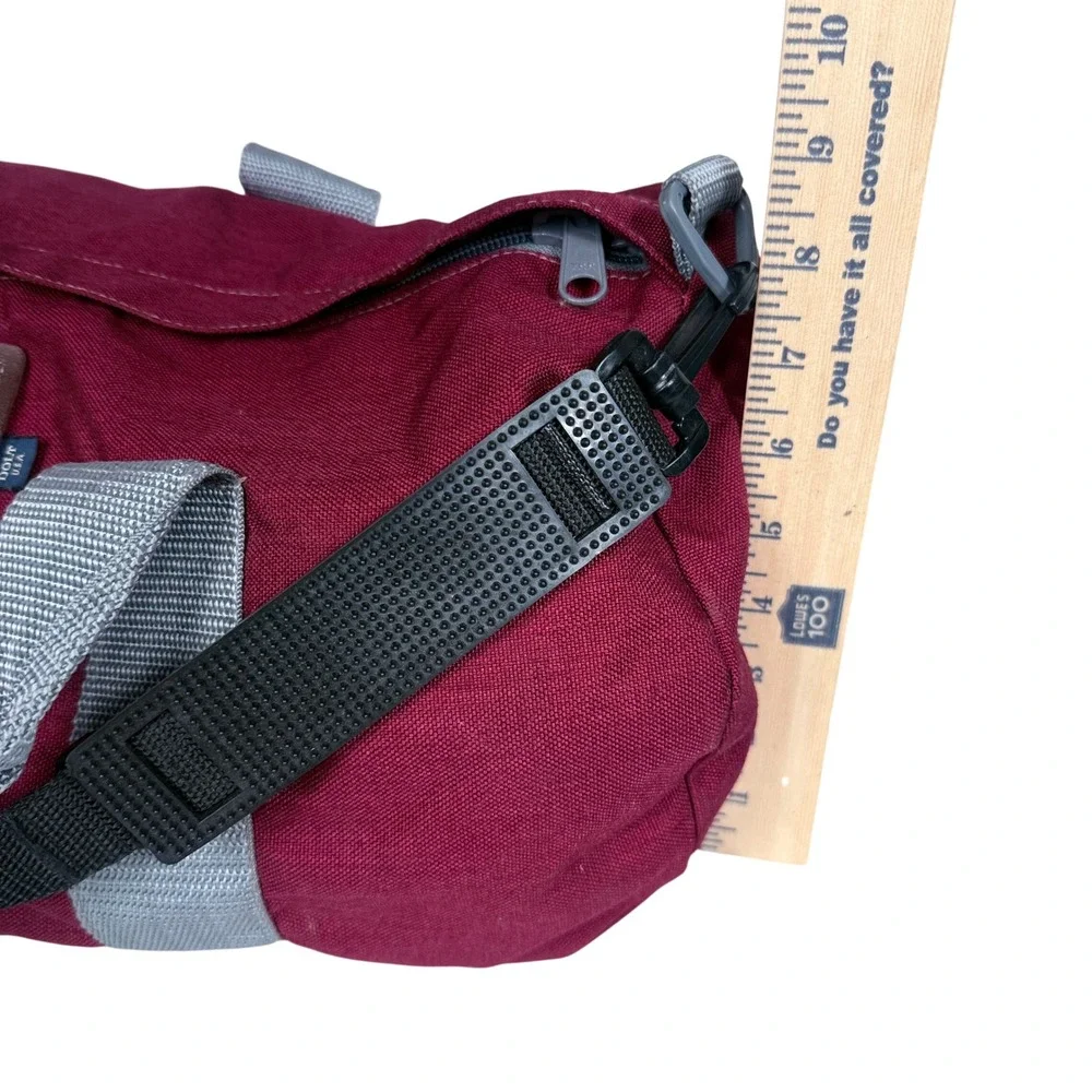 Dolt USA Duffel Bag Unisex Large Burgundy Canvas Travel Gym Weekend Carry On